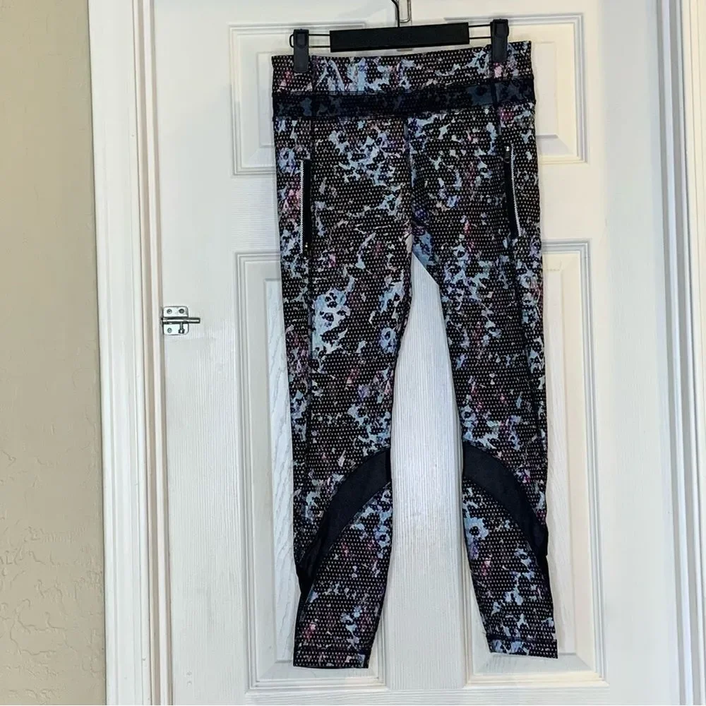 Lululemon Floral Sport Tranquil Luxtreme Mid Rise Inspire 7/8 Tights Size 6